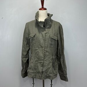 Kenneth Cole Green High Neck Jacket